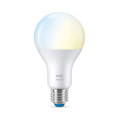 WiZ - Bombilla LED Inteligente Wi-Fi, 13W(Eq. 100W) E27 A67, Luz cálida ajustable, con tecnología SpaceSense y compatible con Alexa y Google Home
