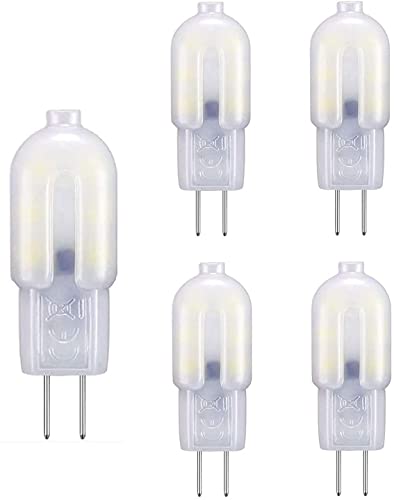 Lámparas halógenas G4 de 2 vatios equivalentes a 25 vatios Lámparas LED de bajo consumo para candelabros, sin parpadeo, 360 °; Ángulo de haz, bombillas LED G4, blanco cálido 2W, paquete de 5, 3000K