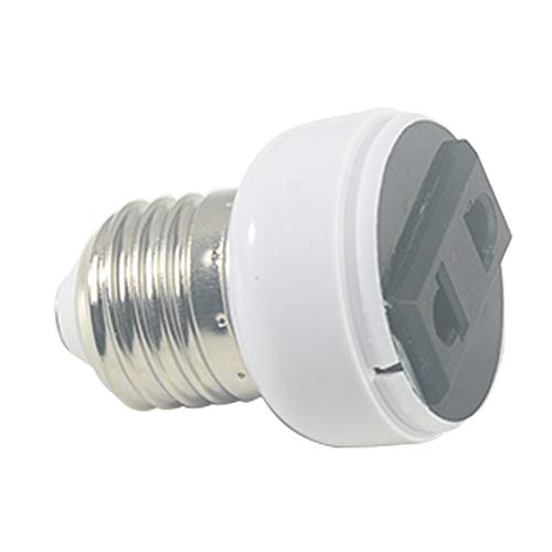 Modonghua Casquillo adaptador E27, para convertir un casquillo de lámpara E27 en una toma de corriente que se puede conectar a un enchufe común de 2 polos