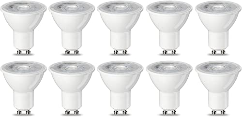 Amazon Basics - Bombilla de luz puntual GU10 tipo LED, 4,7 W (equivalente a 50 W), blanco cálido, no regulable, paquete de 10