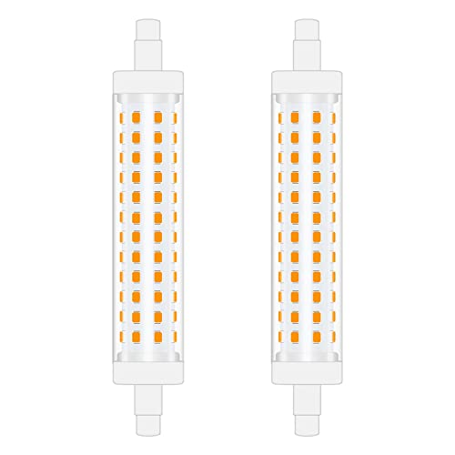 Caldarax Bombilla LED R7s 118mm, Blanco Cálido 3000K 12W Lámpara Lineal R7s LED Equivalente 120W Lámpara Halógena J118, 360 Grados, 1500LM, AC 220V-240V, No Regulable, 2 Piezas