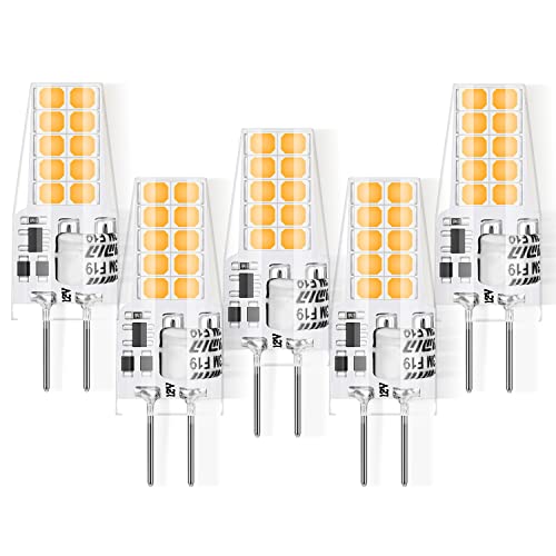 MUSUNIA Lámparas LED g4 - bombillas LED G4 de 3 W 3000 K blanco cálido 300 lm, reemplazo para lámparas halógenas de 35 W, sin parpadeo, no regulables, 12 V CA/CC, paquete de 5