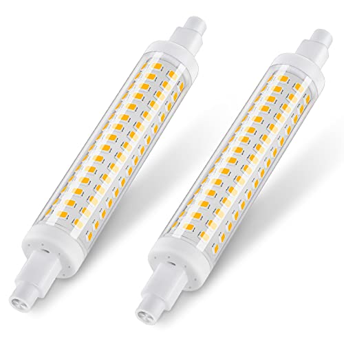 DiCUNO R7s LED 118mm, lámpara LED R7s 10W, Blanco Cálido 2700K, 1300LM, equivalente halógeno de 125W, lámparas de lectura, no regulable, 230V, 2 Piezas