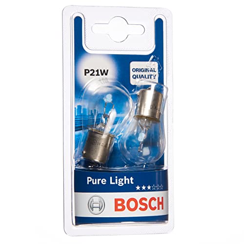 Bosch P21W Pure Light Lámparas para vehículos, 12V 21W BA15s, Lámparas x2