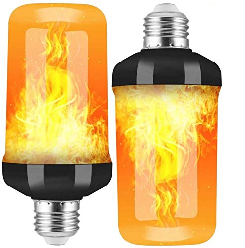 Sayapeiy Pack de 2 Bombillas 4W E27 Bombillas de Efecto de llamas LED con Sensor de Gravedad para Decoración de Navidad/Bar/Fiesta