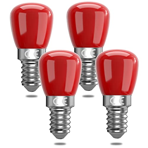 Bonlux 4 bombillas LED rojas E14 de 3 W, E14, bombillas LED decorativas rojas, repuesto de 25 W, adecuadas para iluminación ambiental, Halloween, luces decorativas de Navidad