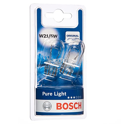 Bosch W21/5W Pure Light Lámparas para vehículos, 12 V 21/5 W W3x16q, Lámparas x2, Blanco
