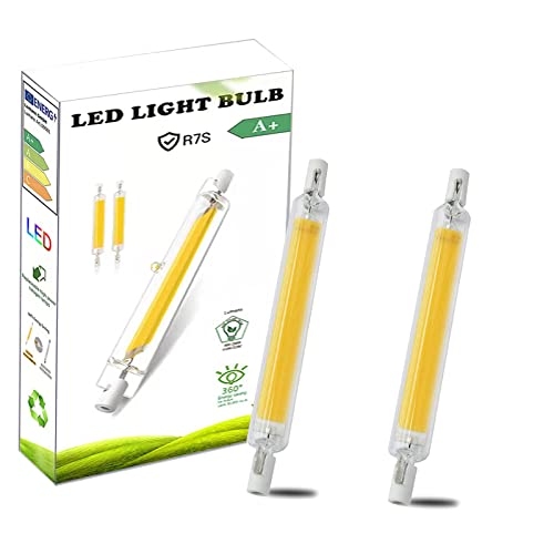AEPOYU R7s LED Bombillas, 118mm 20W 230 V, LED Bombillas COB de luz Regulable, 2000LM, ángulo de emisión de 360 ​​°, Equivalente a lámpara halógena de 200W blanco cálido 3000k, 2 Piezas
