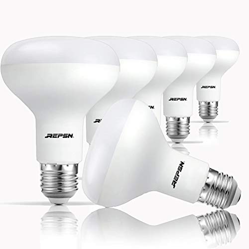 REPSN® Pack de 6 bombillas reflectoras led E27 de 13,5 W, R80, repuesto para bombillas halógenas de 100 W, 1150 lúmenes, ángulo de haz luminoso de 120°, blanco frío 6000 K