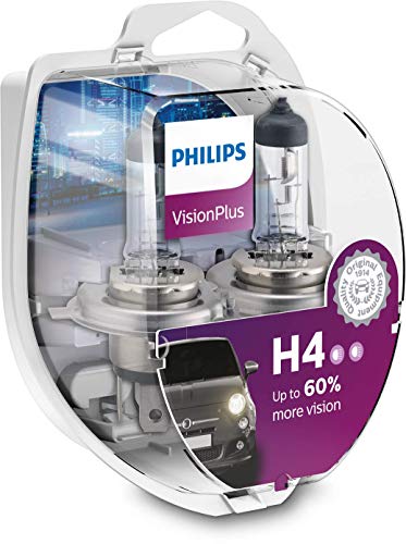 Philips 12342VPS2 VisionPlus - Bombillas H4 para faros delanteros (2 unidades) Automovil