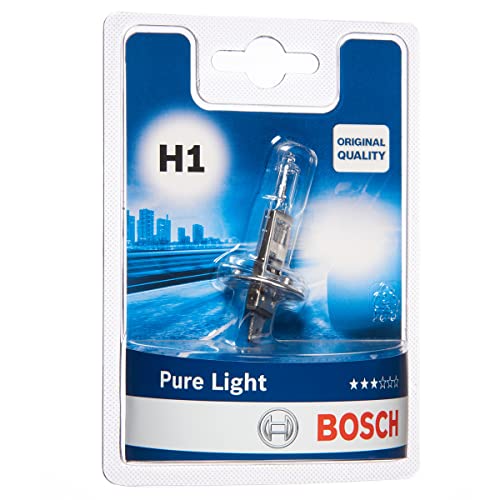 Bosch H1 Pure Light Lámpara Incandescente para faros - 12 V 55 W P14,5s - Lámpara x1 blanco cálido