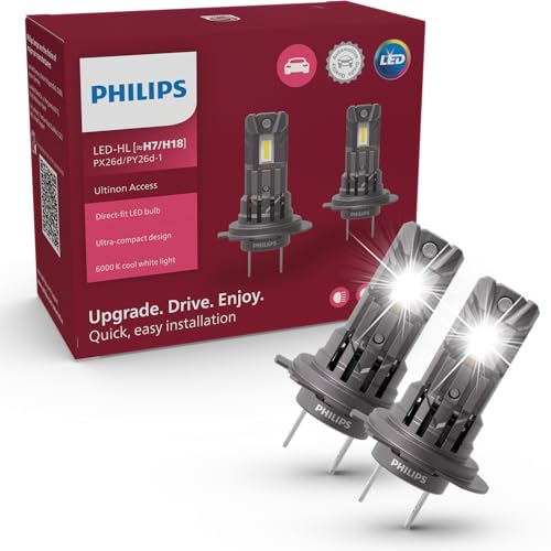 Philips Ultinon Access LED lámpara para faros de coche (H7), ultracompacta de ajuste directo, 80%, 6.000K, juego de 2