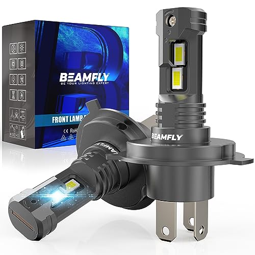 BEAMFLY Bombillas H4 LED 16000LM, HB2 9003 Lampara Faros Delanteros Coche, Kit de Conversión Halógena 12V, 6000K Luces Blancas