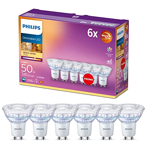 Philips Lighting 929002065733 Bombilla LED cristal 50W, Color Blanco Cálido, 6 Unidades (Paquete de 1)