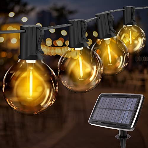 Guirnaldas Cadena de Luces Solar, 7.35M 12+1 LED 4 Modes, Guirnaldas Impermeable Bombillas Exterior y Interior para Jardín, Terraza, Fiesta